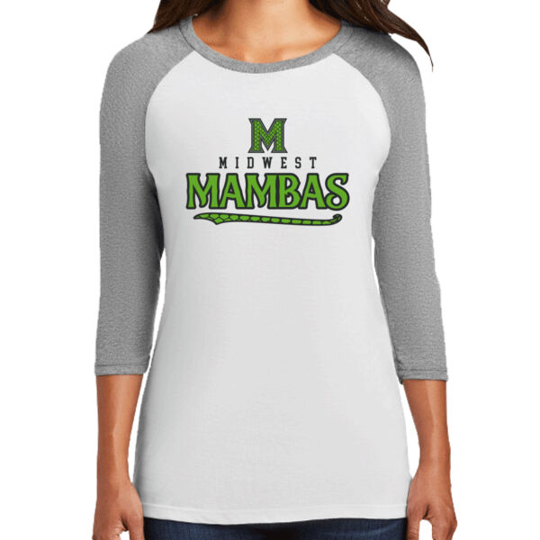Midwest Mambas Logo 1 - Women's Perfect Tri ® 3/4 Sleeve Raglan Thumbnail