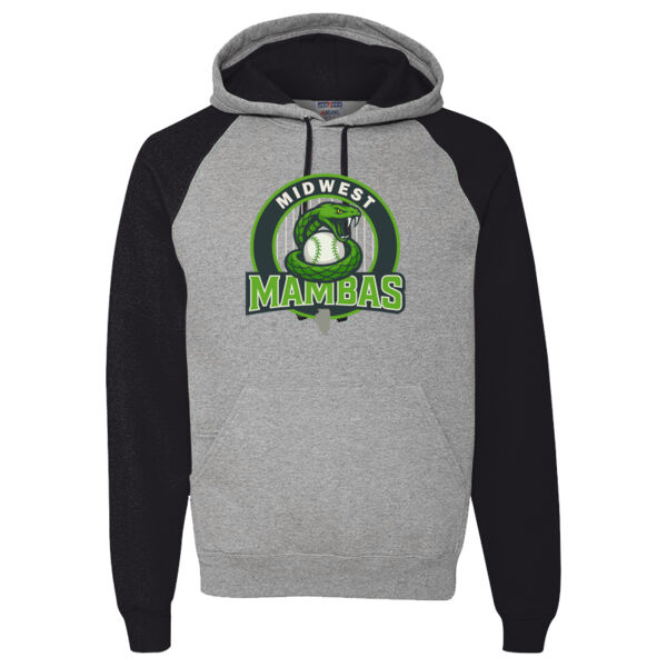 Midwest Mambas Logo 2 - Unisex NuBlend ® Colorblock Raglan Hoodie Sweatshirt - Unisex NuBlend ® Colorblock Raglan Hoodie Sweatshirt Thumbnail