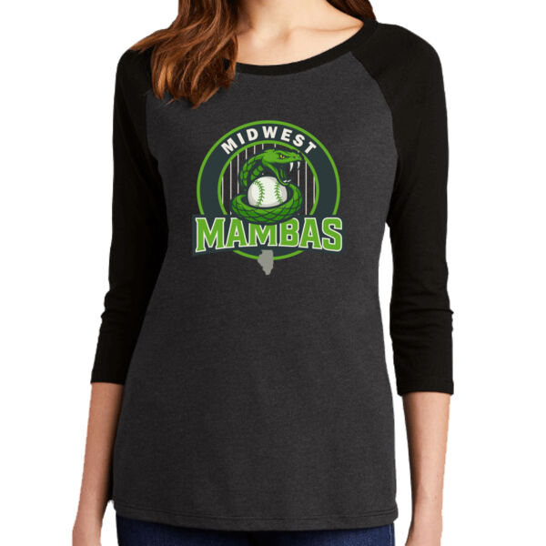 Midwest Mambas Logo 2 - Women's Perfect Tri ® 3/4 Sleeve Raglan Thumbnail