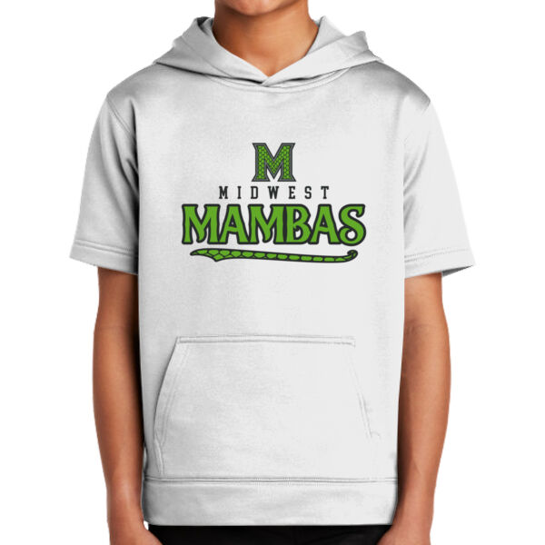 Midwest Mambas Logo 1 - Youth Sport Wick ® Fleece Short Sleeve Hooded Pullover Thumbnail