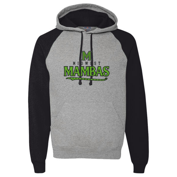 Midwest Mambas Logo 1 - Unisex NuBlend ® Colorblock Raglan Hoodie Sweatshirt Thumbnail