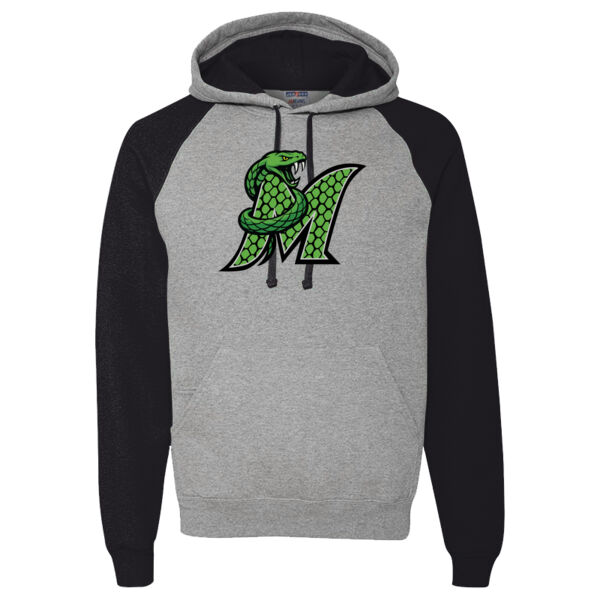 Midwest Mambas Logo 3 - Unisex NuBlend ® Colorblock Raglan Hoodie Sweatshirt Thumbnail